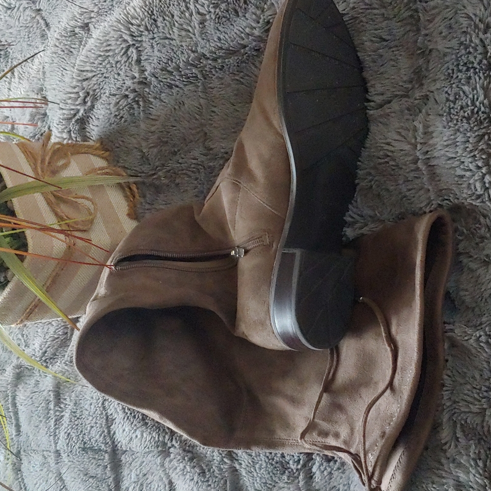 Taupe knee high boots